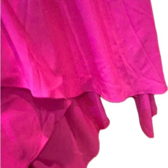 LANE BRYANT HOT PINK COLD SHOULDER DRESS with ASYMETRICAL HEM, NWT - Picture 4 of 7